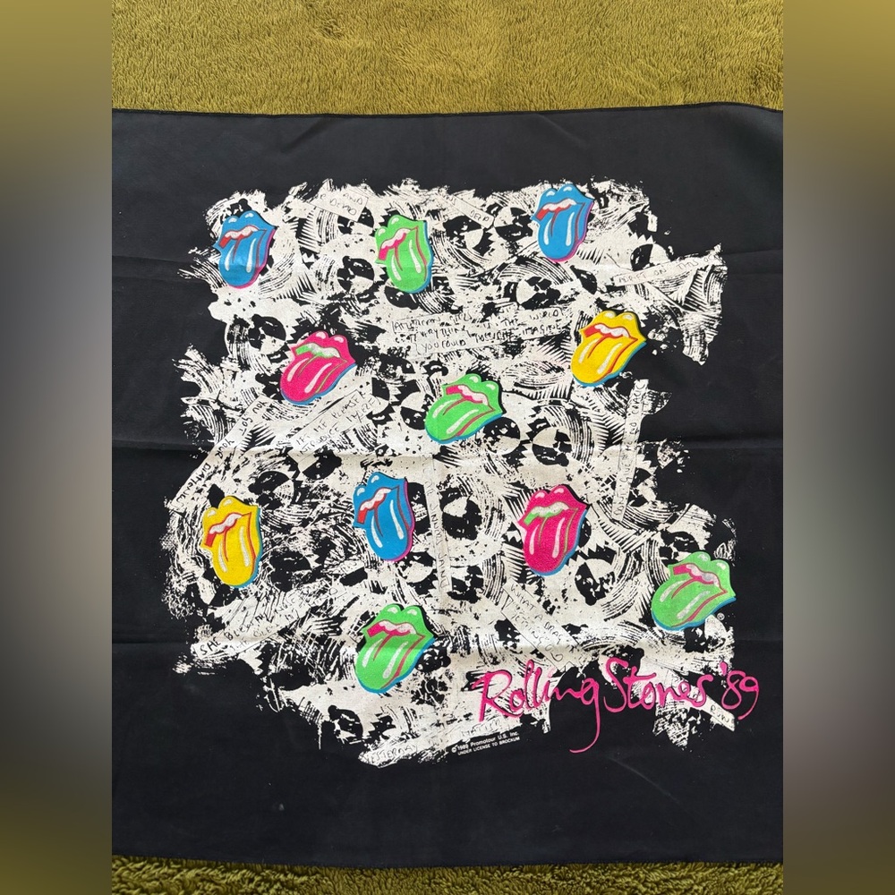 Rolling Stones 1989 WHEELS Tour Bandana - Vintage
